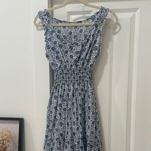 Max Studio Navy Floral Midi Dress